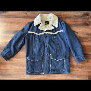 Vintage 70’s Western Flair Sherpa Lined Denim Coat